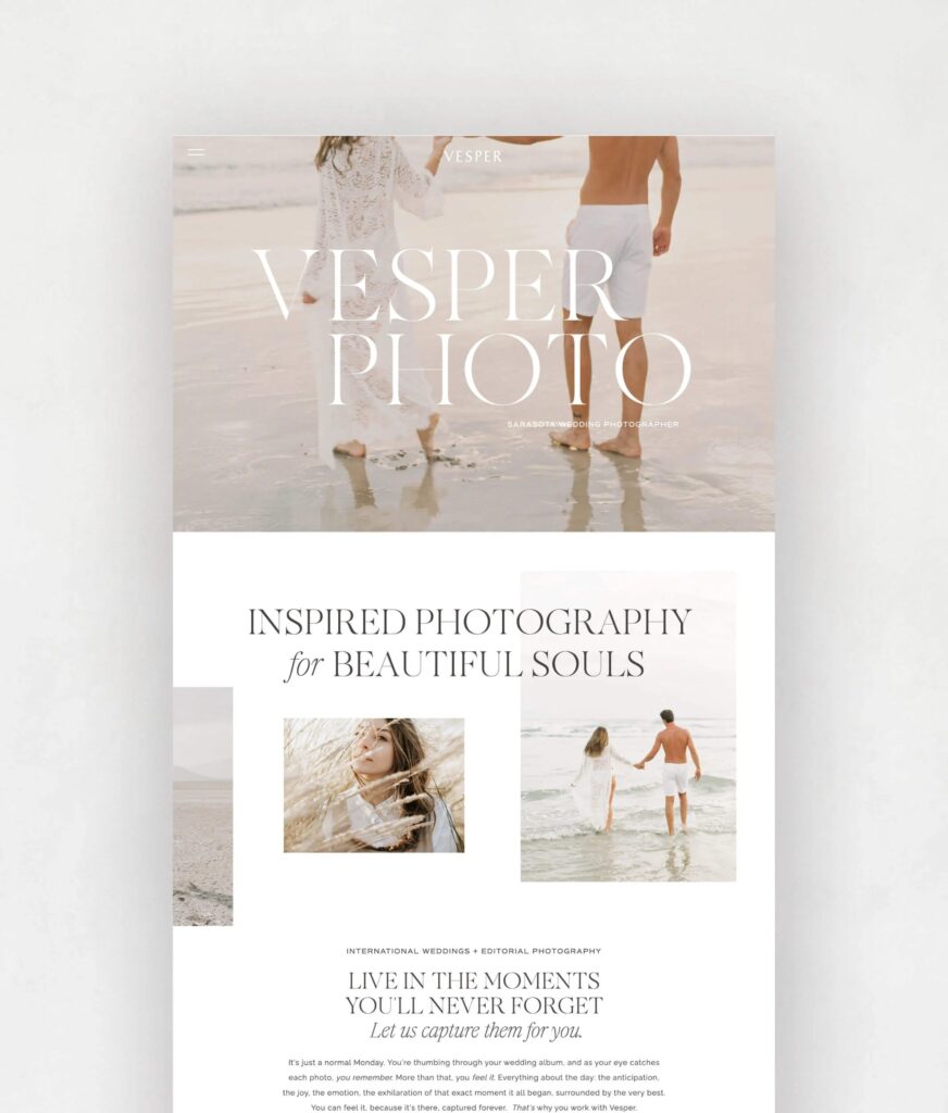 TONIC Site Shop Vesper Showit Website Template